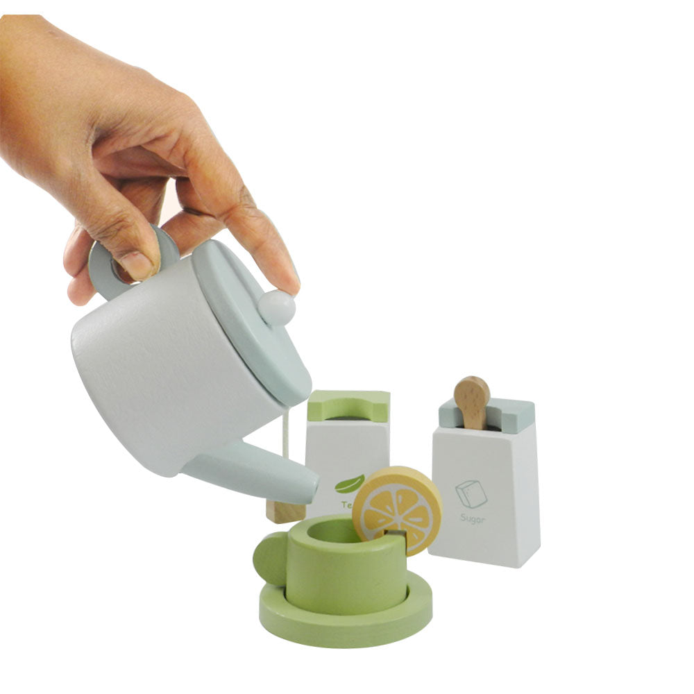 Wooden Tea Set for kids | Tea Party Set for Toddlers 20pcs Playset Pretend Play Tea Set Toy