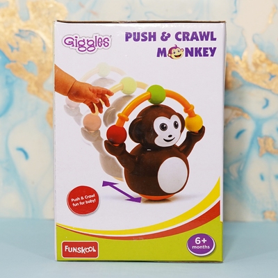 Push & Crawl Monkey Toy for Babies