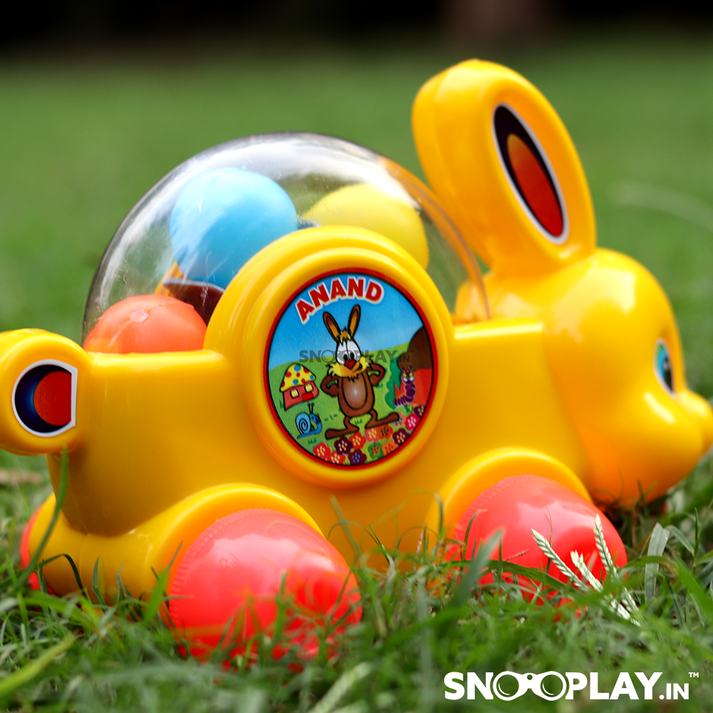 Buy pull along big bunny toy multi colored ball kids- Snooplay.in