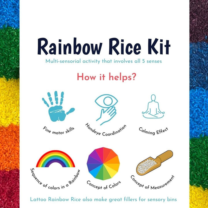 Sensory Rainbow Rice Kit - Multicolour