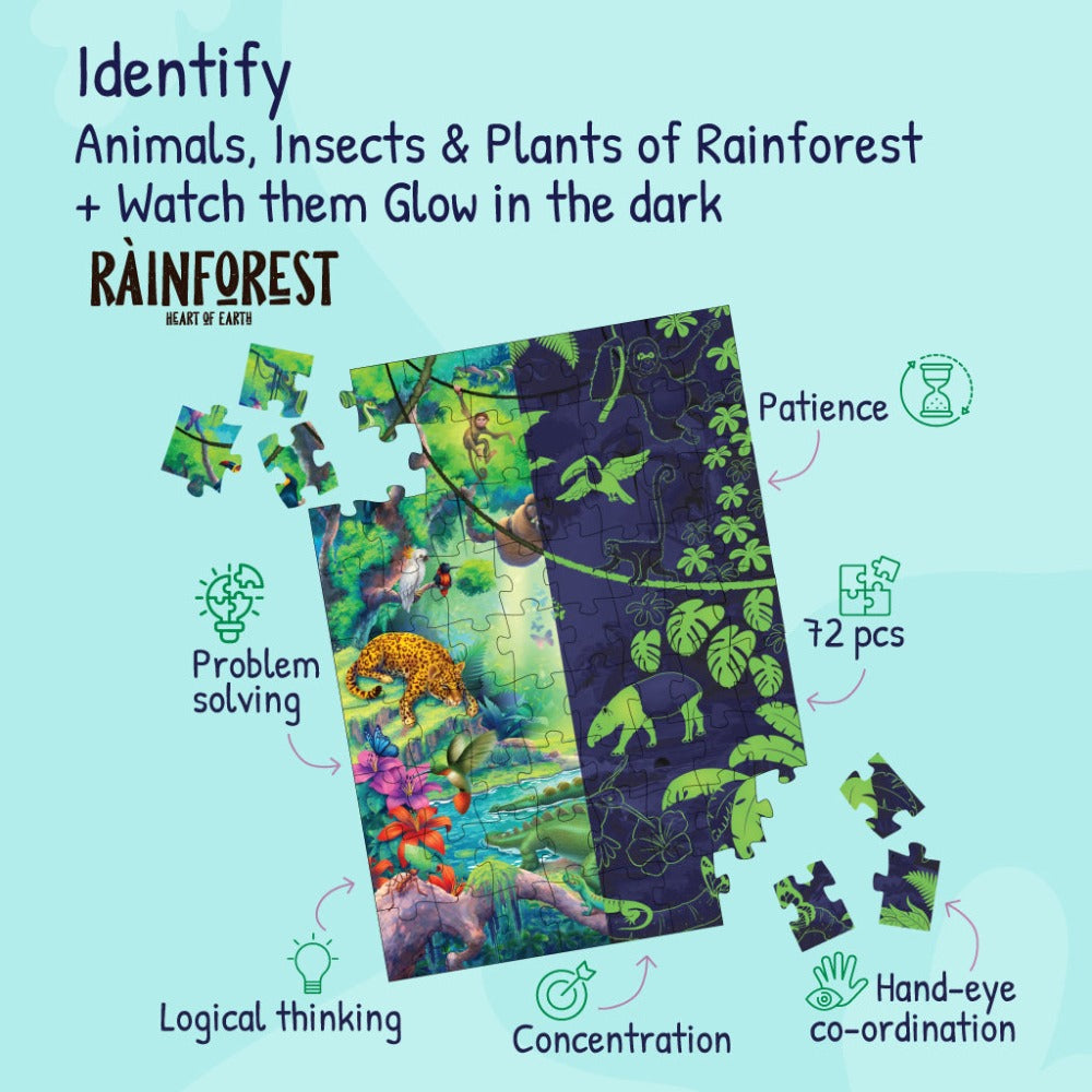 RainForest Heart of Earth - Glow in the Dark Puzzle For Kids