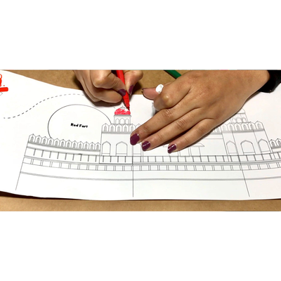 Colouring Roll Sketching Kit for Kids- India Themed
