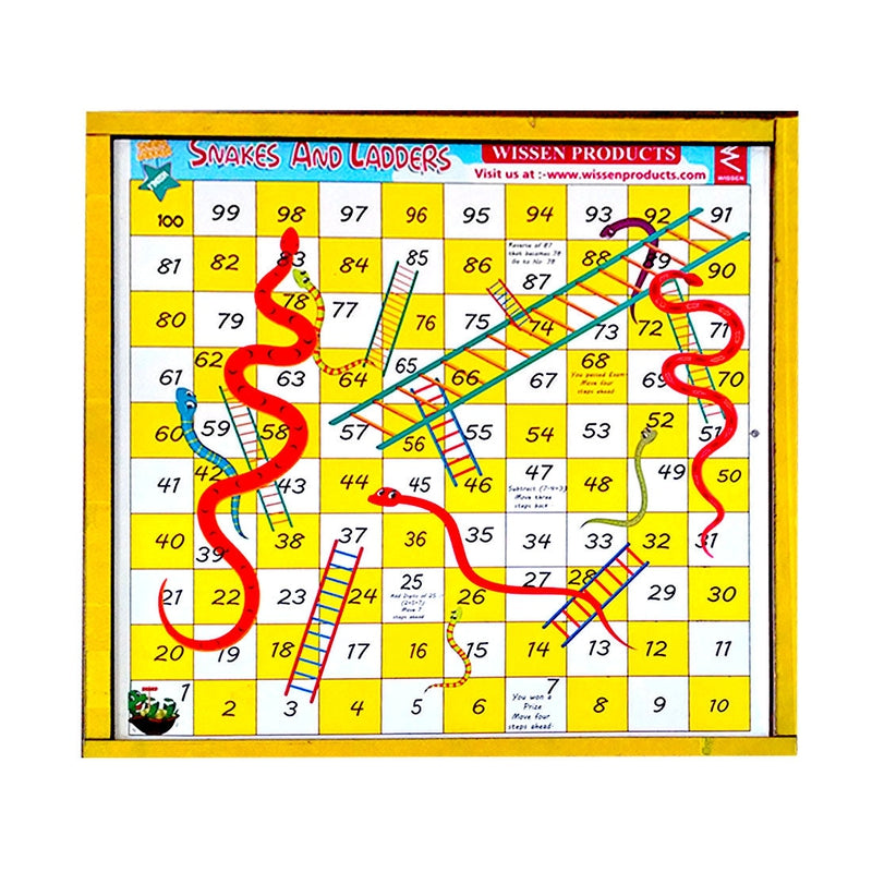 Wooden Nine Men Morris and Snake Ladder Combined Board Game