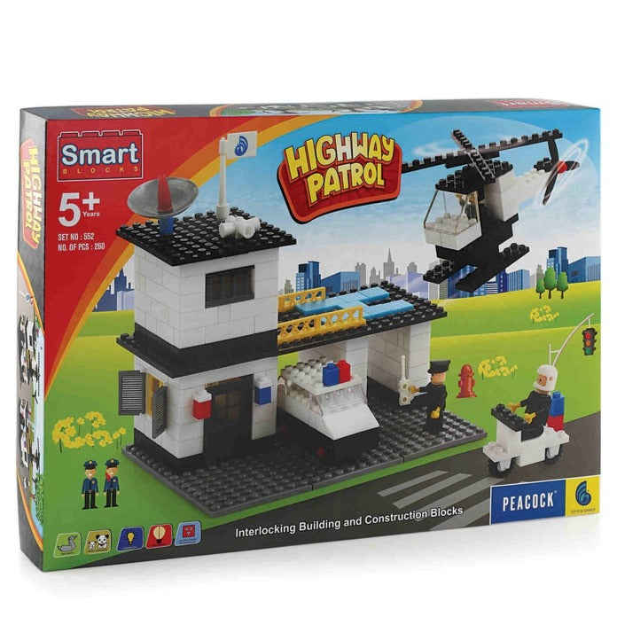 Smart Blocks Highway Patrol Building Blocks Set – 260 Pieces (5-9 Years)