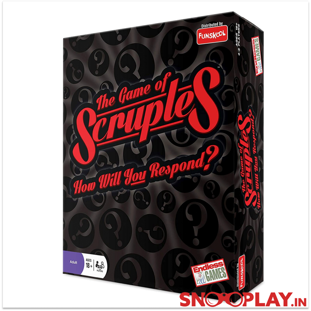 Scruples adult party game that comes in a box of length 10.8 inches.