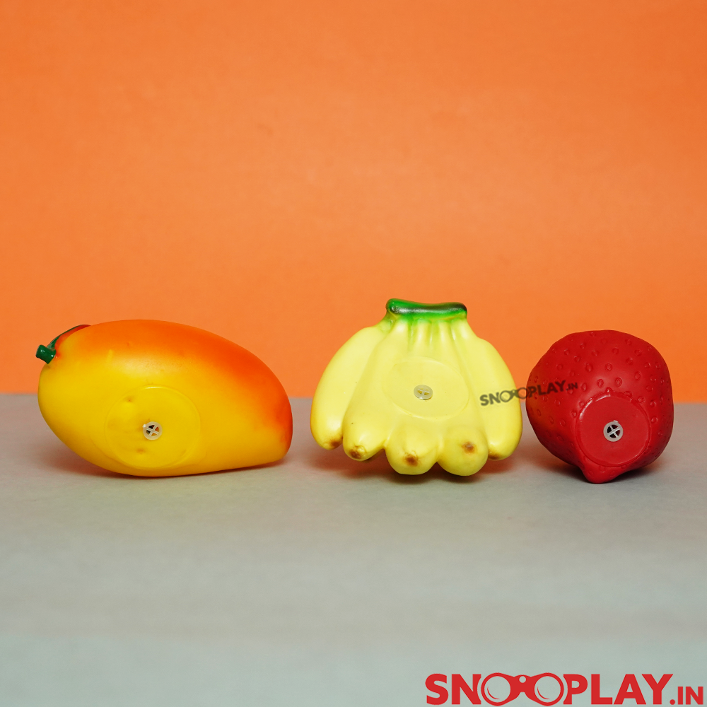 Set of 6 Squeezy Squeaky Fruit Toys (6 Months - 2 Years)