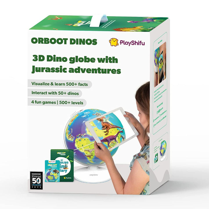 Orboot Dinos (App Based) - 50 Dinosaurs, 500 Facts, Prehistoric Globe (Educational Toy for Kids)