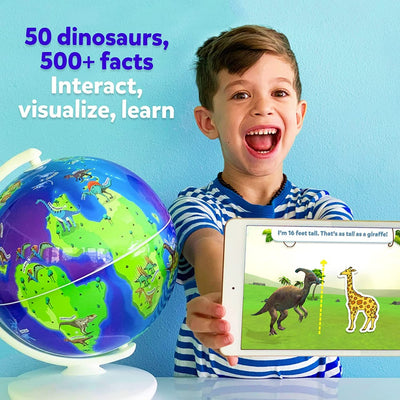 Orboot Dinos (App Based) - 50 Dinosaurs, 500 Facts, Prehistoric Globe (Educational Toy for Kids)