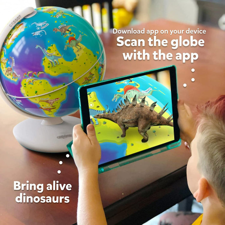 Orboot Dinos (App Based) - 50 Dinosaurs, 500 Facts, Prehistoric Globe (Educational Toy for Kids)