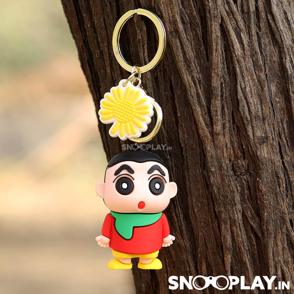 Shin Chan figure keychain that comes in two designs , is ideal for car/bike keychains.
