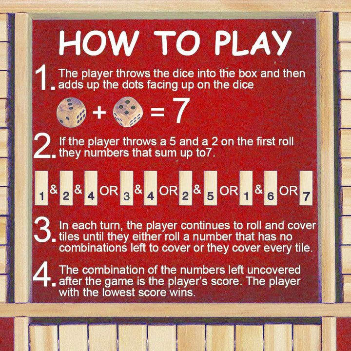 Color Shut the Box Board Game