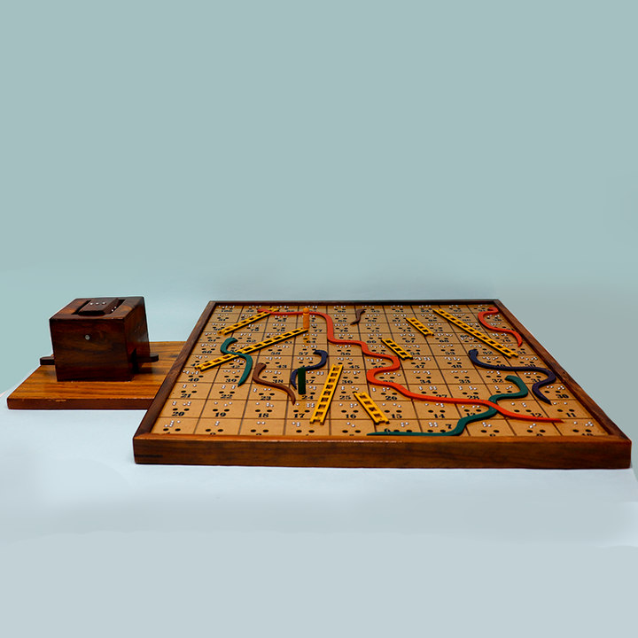 Braille Snakes & Ladders Wooden Board Game for The Blind (Hand Painted)