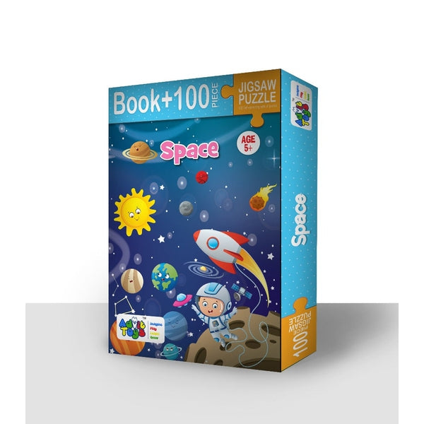 Space - Jigsaw puzzle (100 Piece + Educational Fun Fact Book Inside)