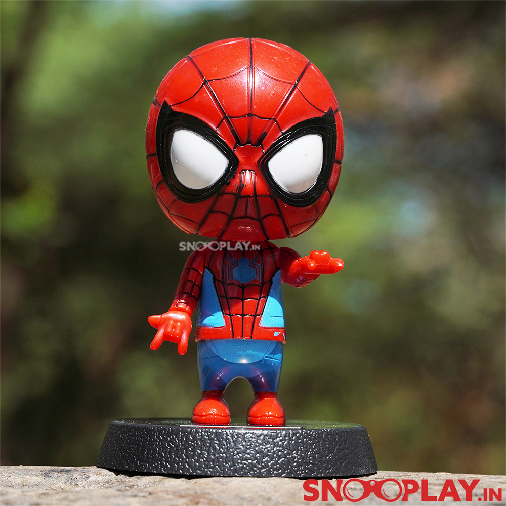 The pop up figure of spiderman bobblehead action figure, to add to your collectible figurines collection and even use as a birthday gift present.