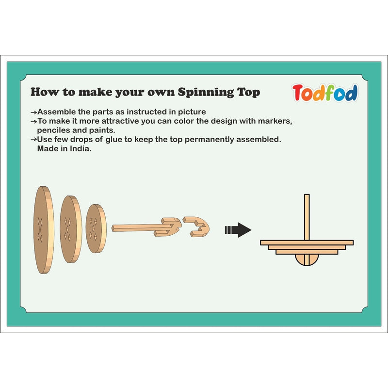 Wooden Self-Made Spinning top Mind Exercise Toy for Kids| Learning Toys for Children| Indoor Games | Spinning top Playing Toy