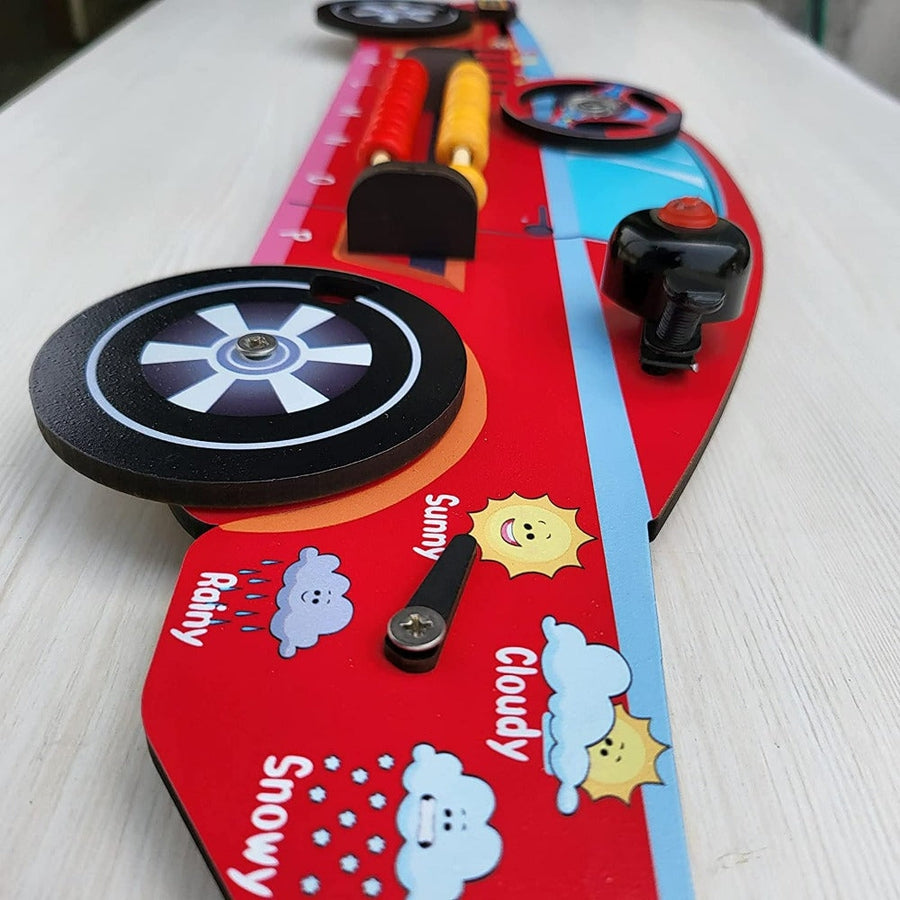 7 in 1 Activities Racing Red Busy Board Car (Red Colour)