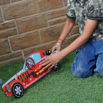 7 in 1 Activities Racing Red Busy Board Car (Red Colour)