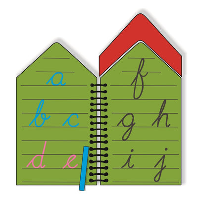 A to Z Small Cursive Letters Reusable Chalk Book