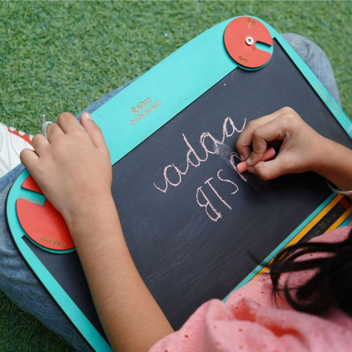 Radio Chalk Board with Chalk and Duster