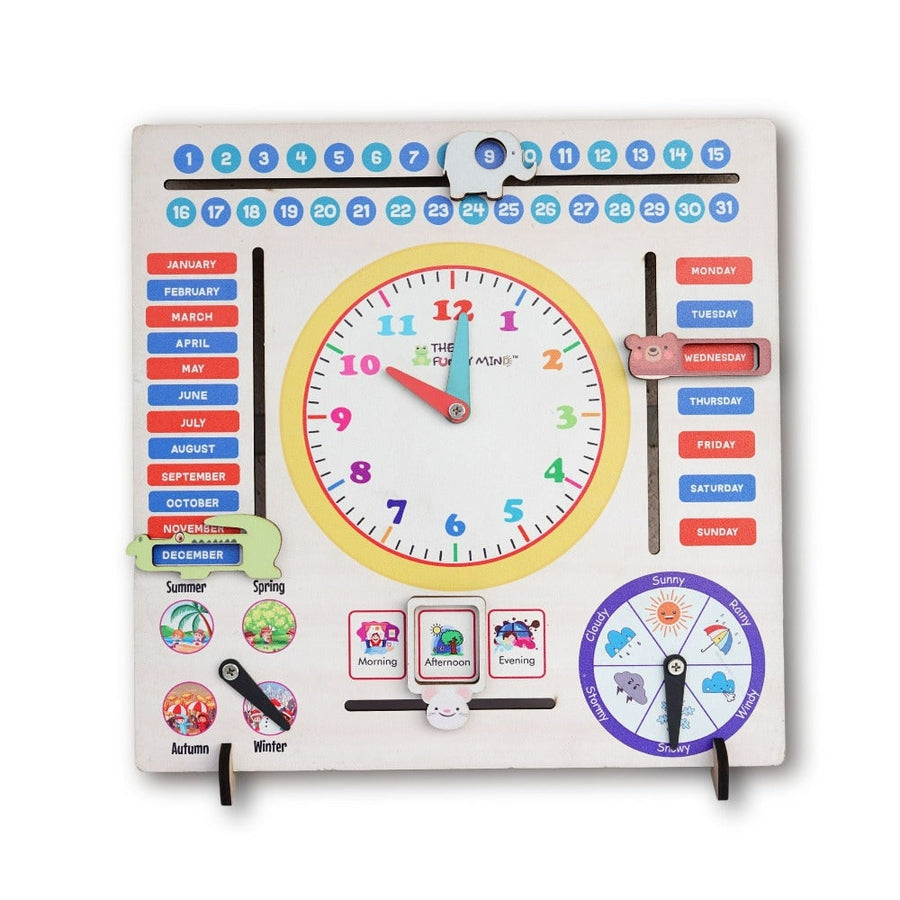 Jumbo Teaching Clock & Calendar - 7 Activities  (3-7 Years)