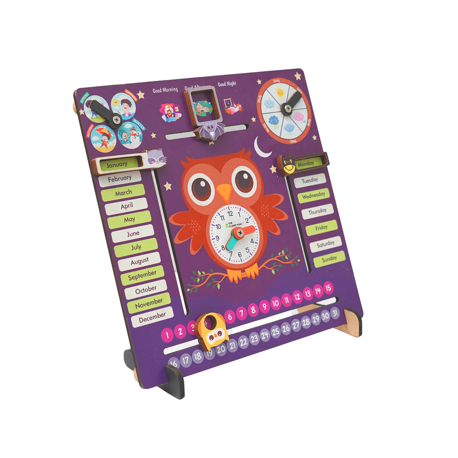 7 Activities Owl Teaching Clock & Calendar (3-7 Years)