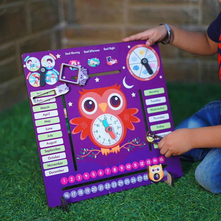 7 Activities Owl Teaching Clock & Calendar (3-7 Years)