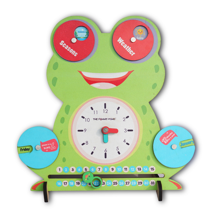 6 Activities Smiley Teaching Calendar and Clock Board