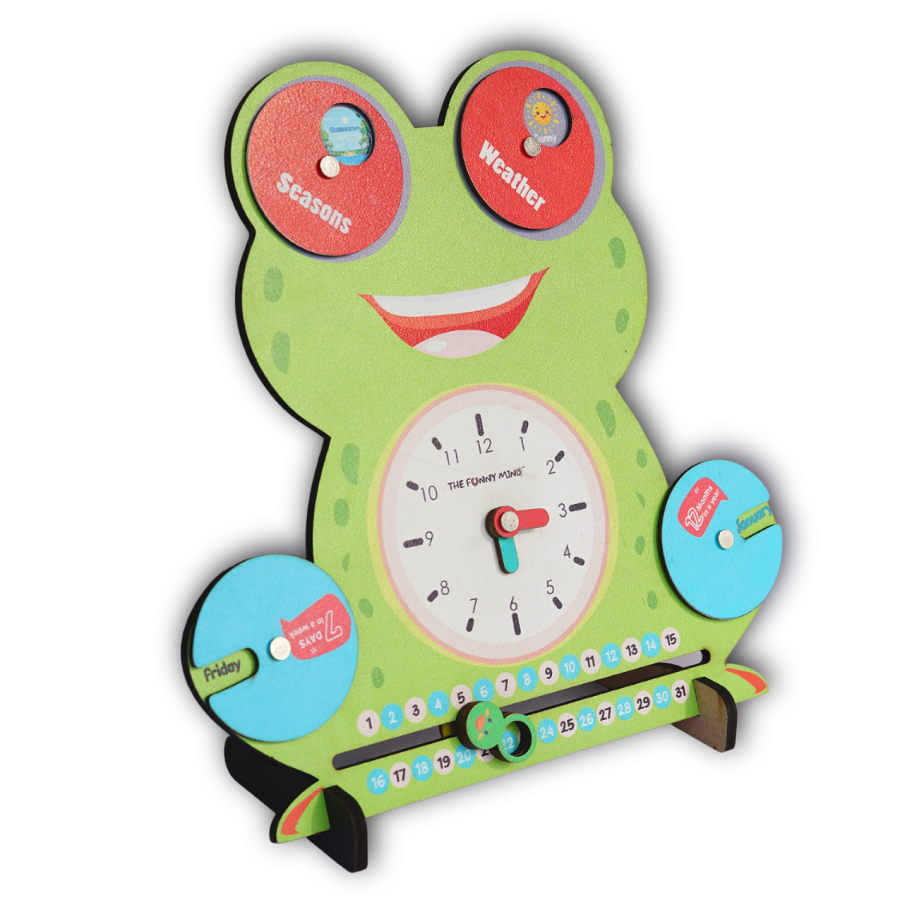 6 Activities Smiley Teaching Calendar and Clock Board