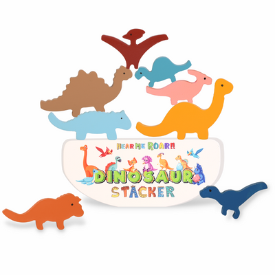 Set of 10 Dinosaur Wooden Stackers Toy