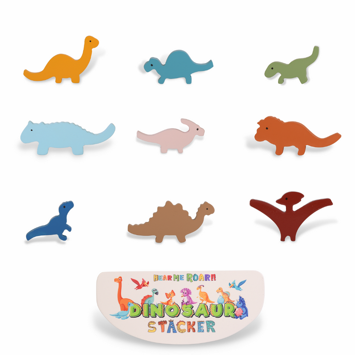 Set of 10 Dinosaur Wooden Stackers Toy