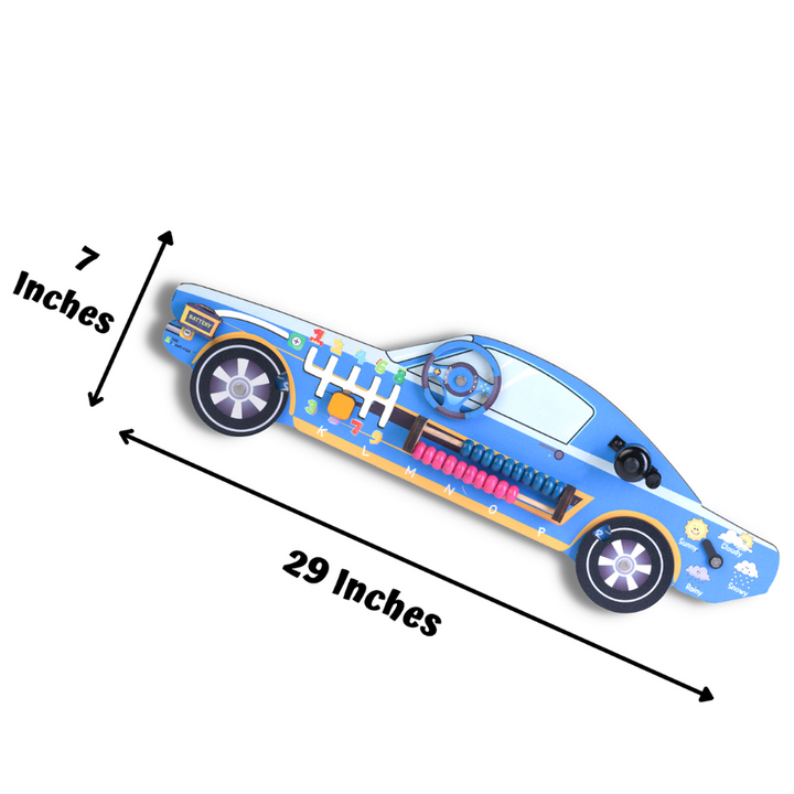 7 in 1 Activities Racing blue Busy Board Car (Blue Colour)