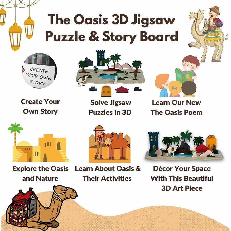 22 Pieces The Oasis Puzzle and Story Board