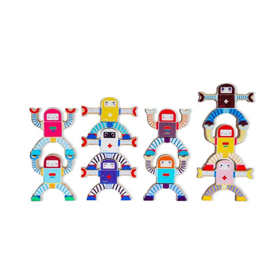 Robot Theme Wood Stacking Toy Set of 10