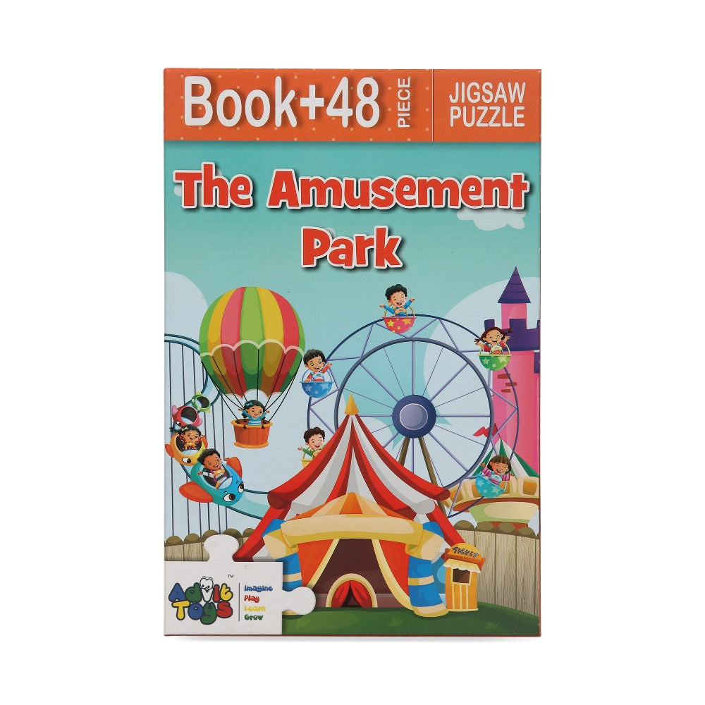 The Amusement Park - Jigsaw Puzzle (48 Piece + Educational Fun Fact Book Inside)
