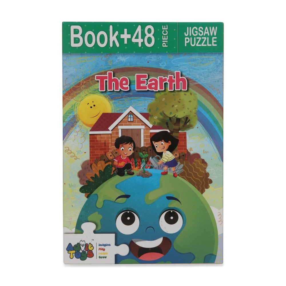 The Earth - Jigsaw Puzzle (48 Piece + Educational Fun Fact Book Inside)