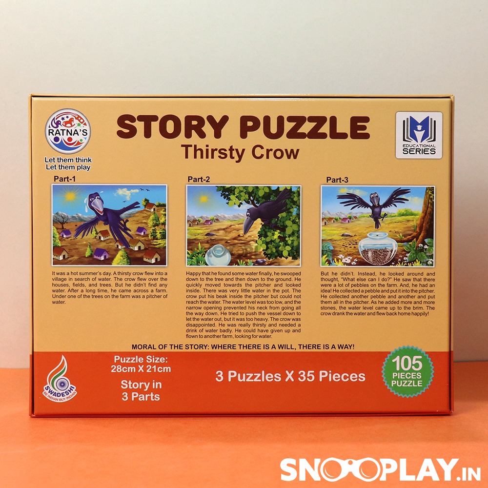 Story Puzzle (Thirsty Crow) with Story Booklet For Kids Jigsaw Puzzles