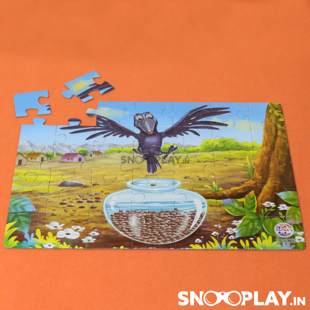 Story Puzzle (Thirsty Crow) with Story Booklet For Kids Jigsaw Puzzles