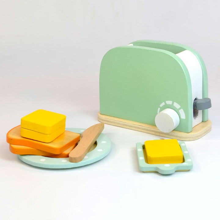 Wooden Toaster Kitchen Set Toddler & Kids Pretend Play Cooking Toy Set - Kids Toys for Cooking Simulation