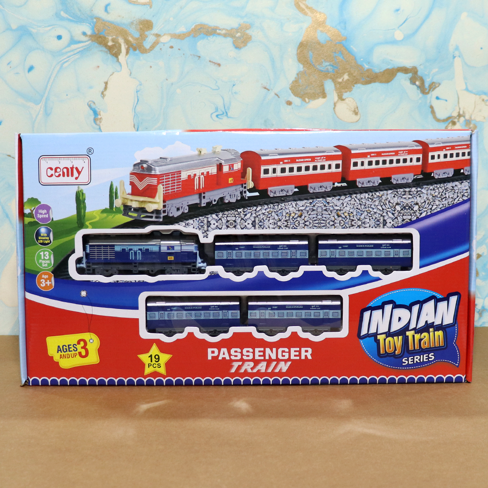 Passenger Toy Train Set For Kids (Battery Operated) - 19 Pieces Set | Circular & Oval Track