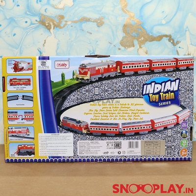 Passenger Toy Train Set For Kids (Battery Operated) - 19 Pieces Set | Circular & Oval Track
