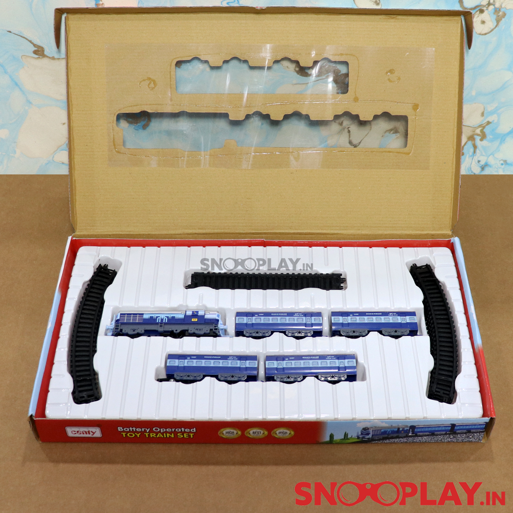Passenger Toy Train Set For Kids (Battery Operated) - 19 Pieces Set | Circular & Oval Track