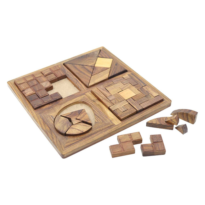 Wooden Tray 4 in 1 Puzzle