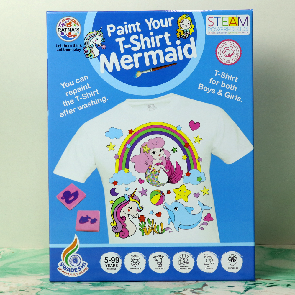 Paint Your T-shirt (Mermaid Theme Print) - Draw & Paint For Kids
