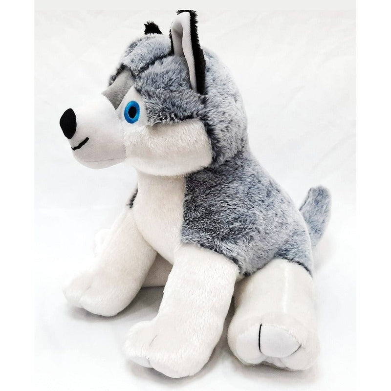 Sitting Dog Soft Toy Grey