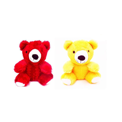 Teddy Bear Soft Toys Pack of 2 Red Yellow