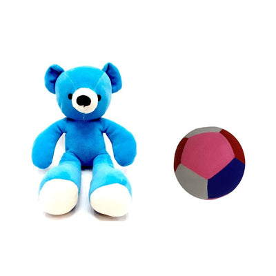 Teddy Soft Toy With Ball Multicolor