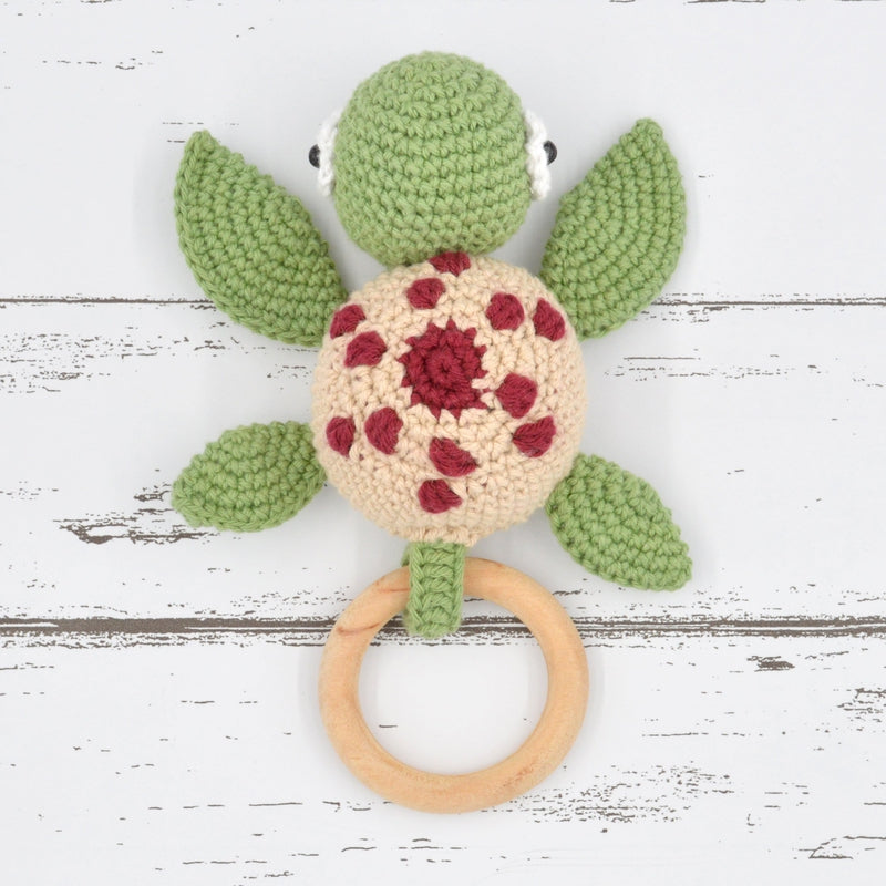 Crochet Turtle Rattle Soft Toys (3-12 Years) | Green