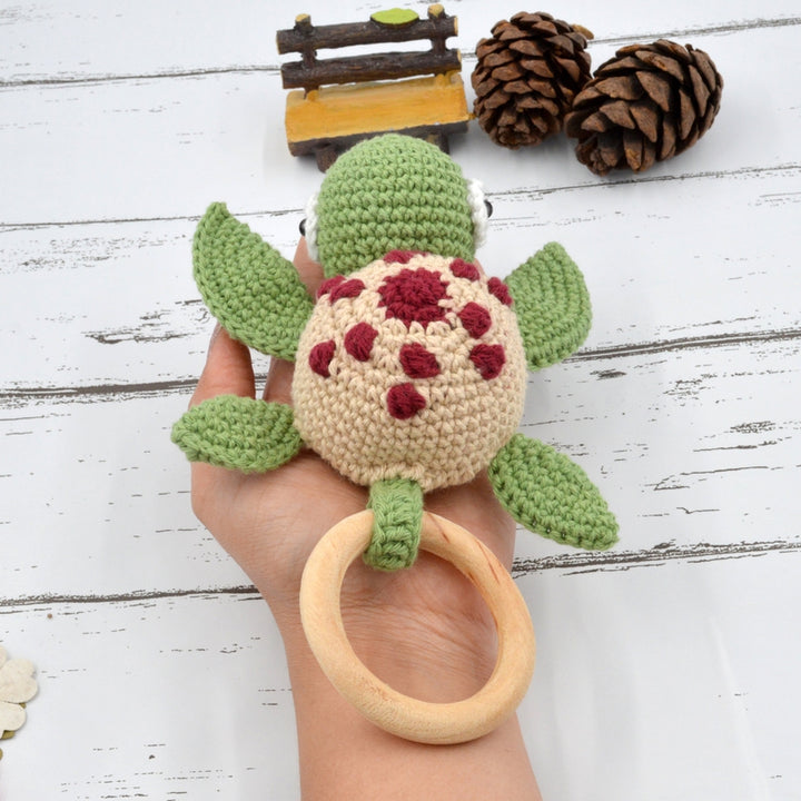 Crochet Turtle Rattle Soft Toys (3-12 Years) | Green