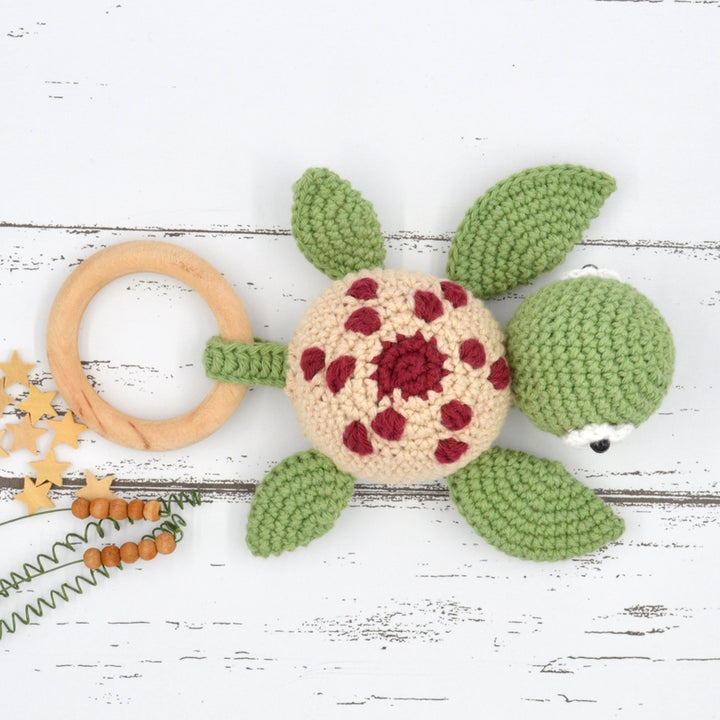 Crochet Turtle Rattle Soft Toys (3-12 Years) | Green