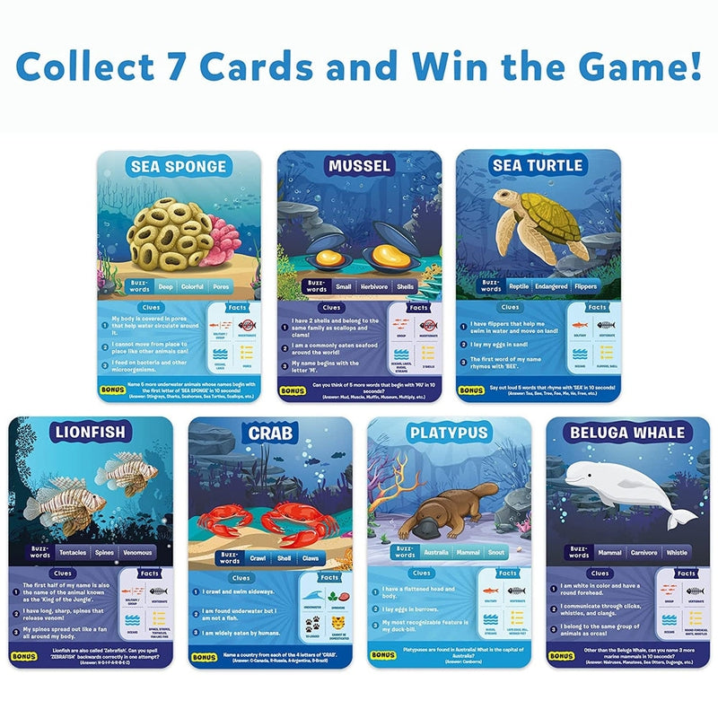 Guess in 10 Underwater Animals Card Game